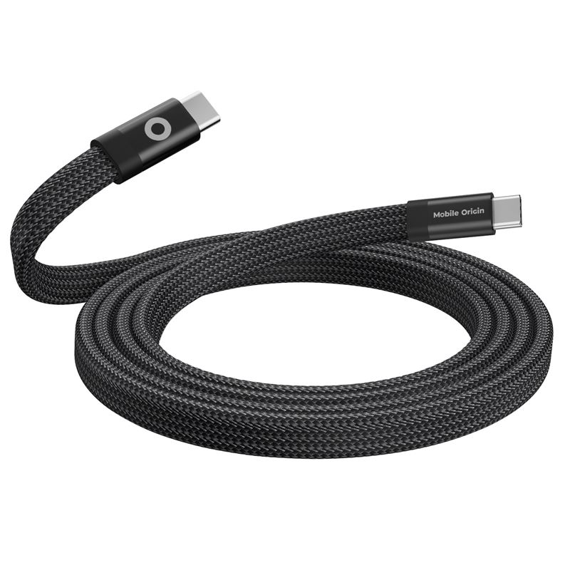 Cablu magnetic Flat Mobile Origin USB-C la USB-C 1m, negru (iPhone 17 Pro Max, MCF-USBC-1M-BLK) by www.silkase.ro